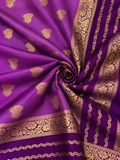 Magenta & Deep Purple Mysore Silk Saree with Gold Zari Border