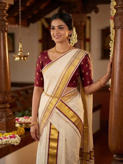 Arunima – Kerala Kasavu Saree