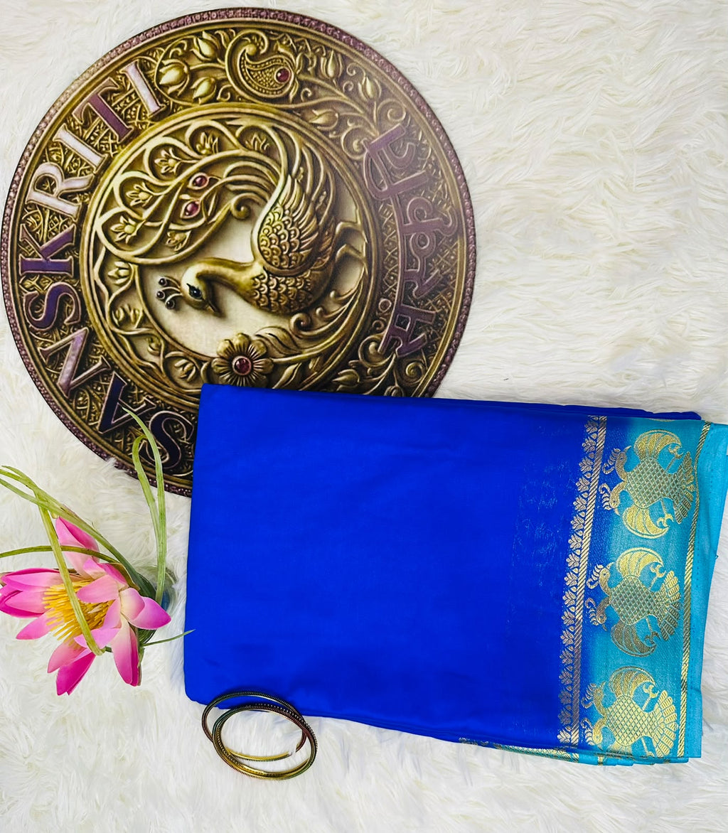 Mysore Silk Saree with Gandaberunda Motif | Traditional Indian Diwali Saree