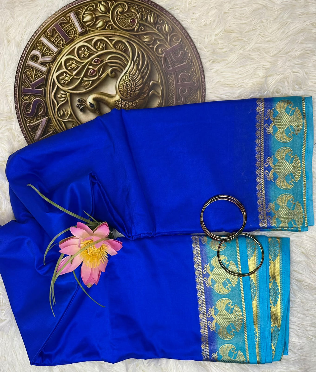 Mysore Silk Saree with Gandaberunda Motif | Traditional Indian Diwali Saree