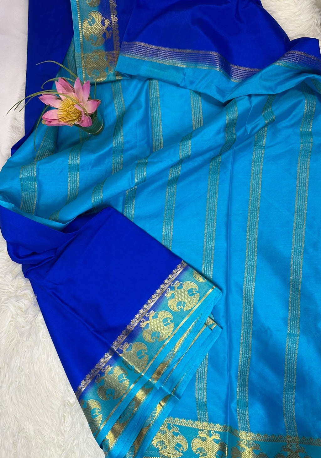 Mysore Silk Saree with Gandaberunda Motif | Traditional Indian Diwali Saree