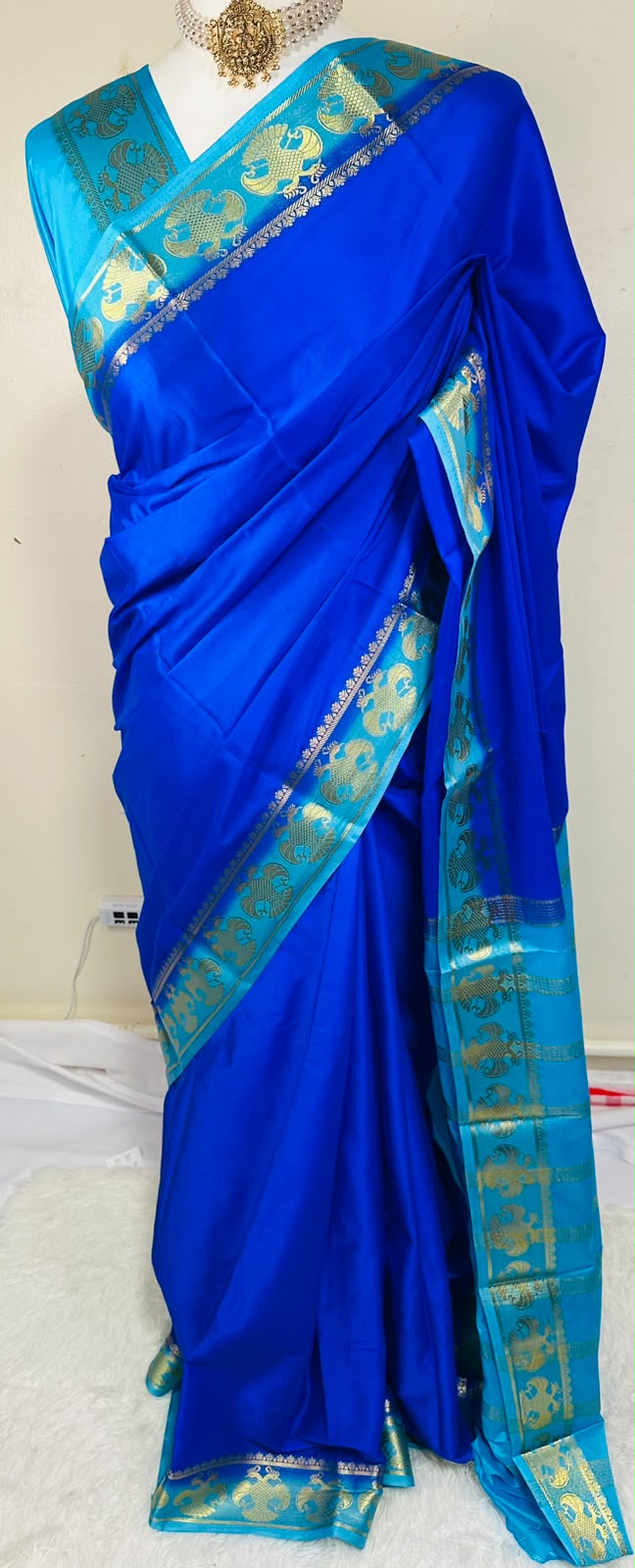 Mysore Silk Saree with Gandaberunda Motif | Traditional Indian Diwali Saree