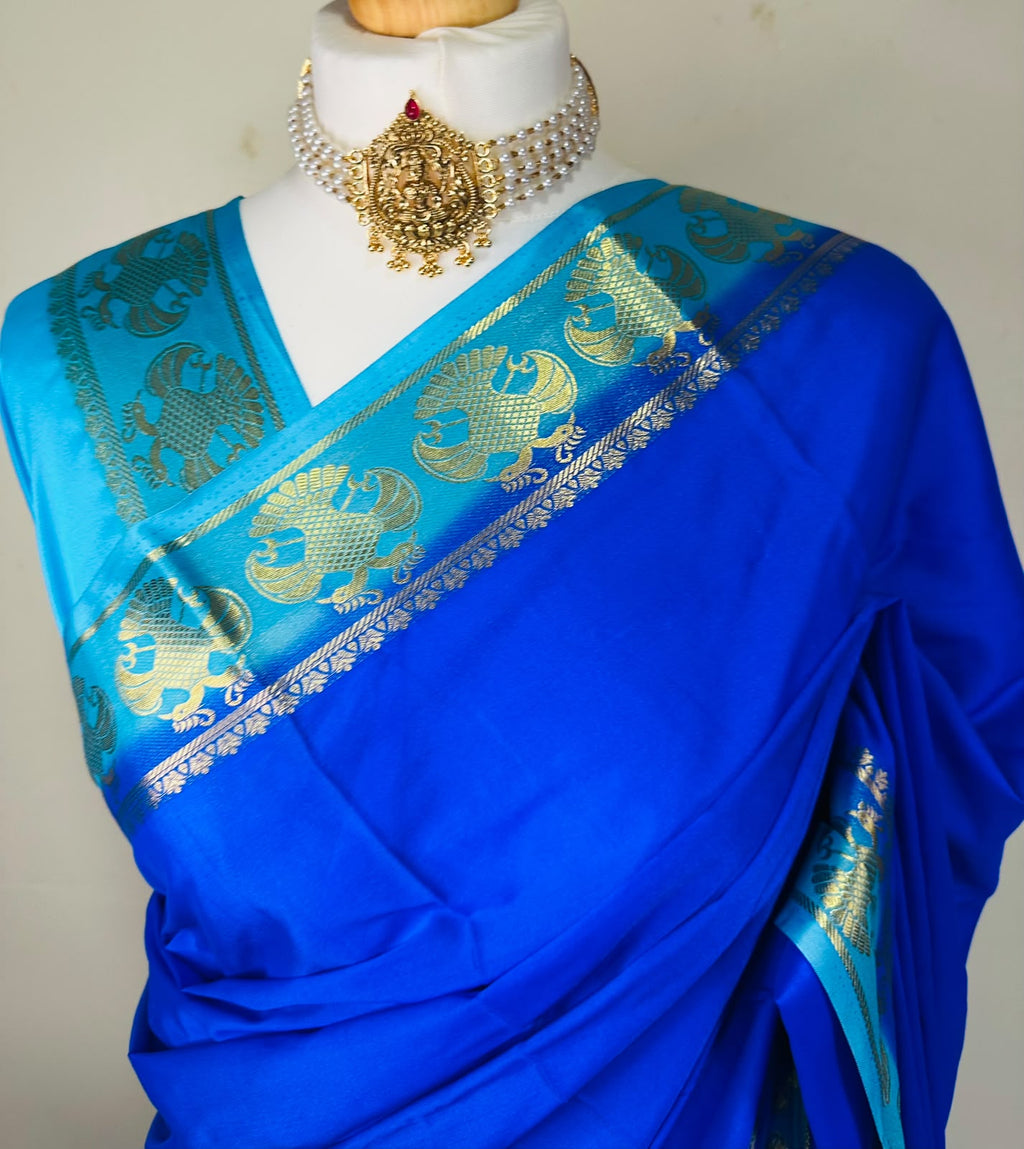 Mysore Silk Saree with Gandaberunda Motif | Traditional Indian Diwali Saree