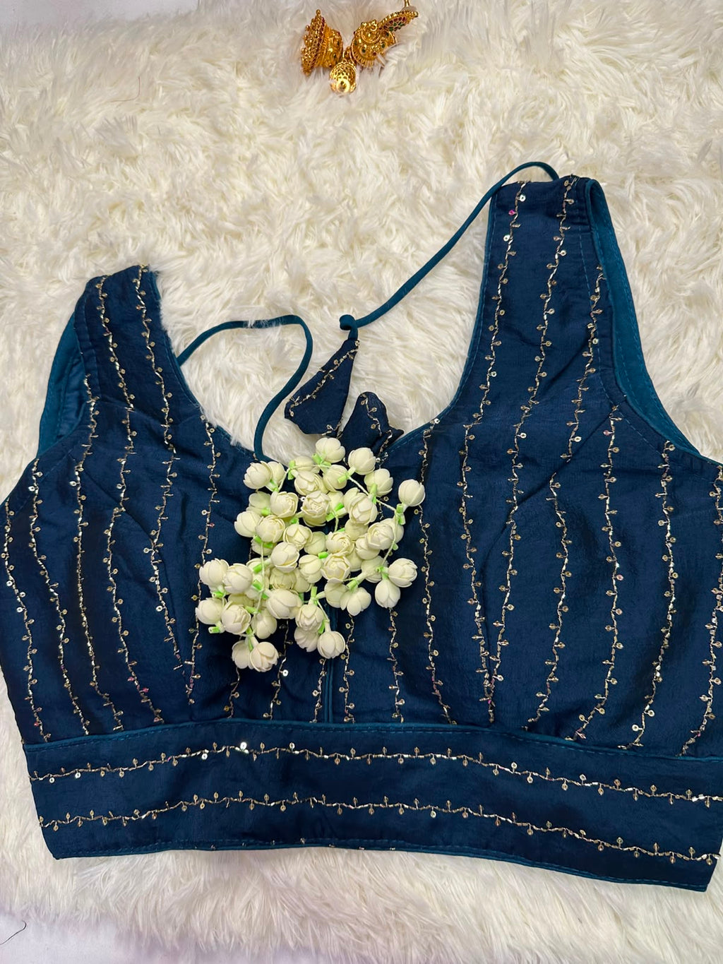 Navy Blue Cotton Blouse