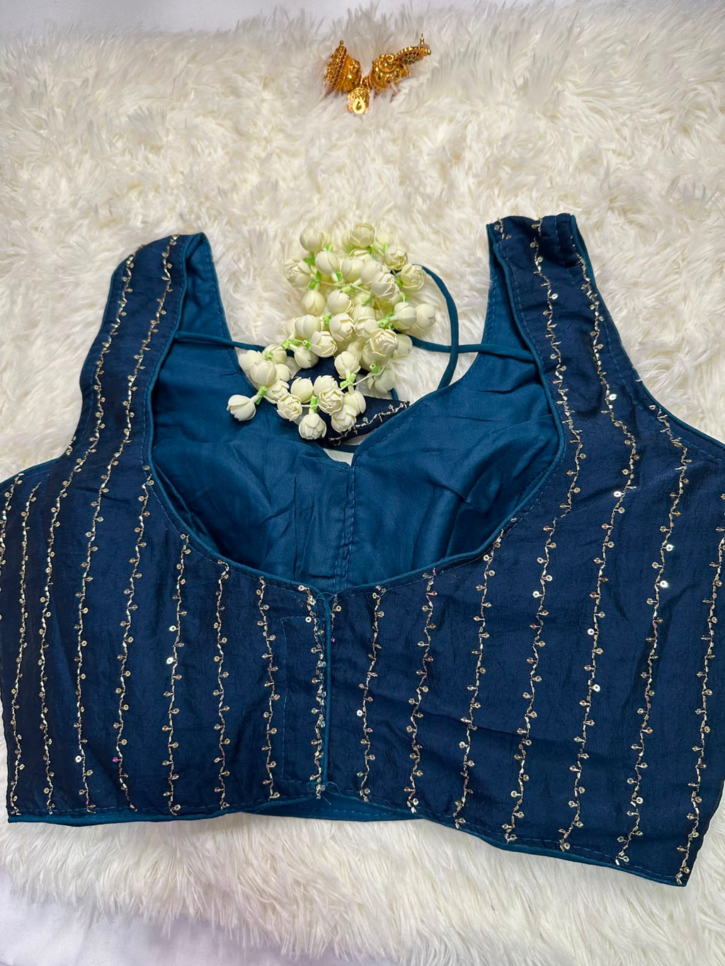 Navy Blue Cotton Blouse