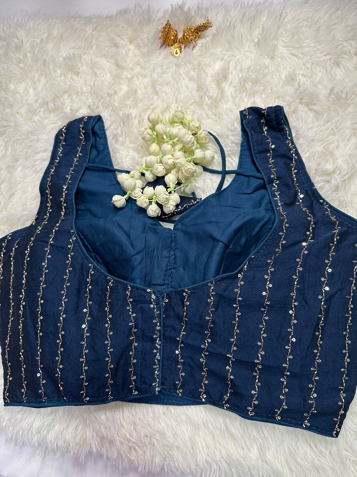 Navy Blue Cotton Blouse