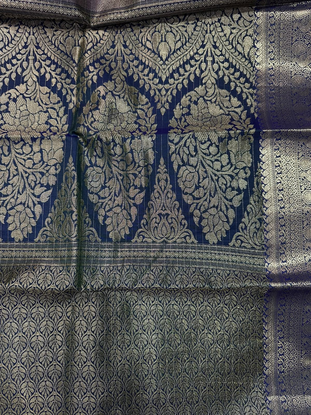 Magenta Kancheepuram Handloom Semi Silk Saree with Gold Zari Border