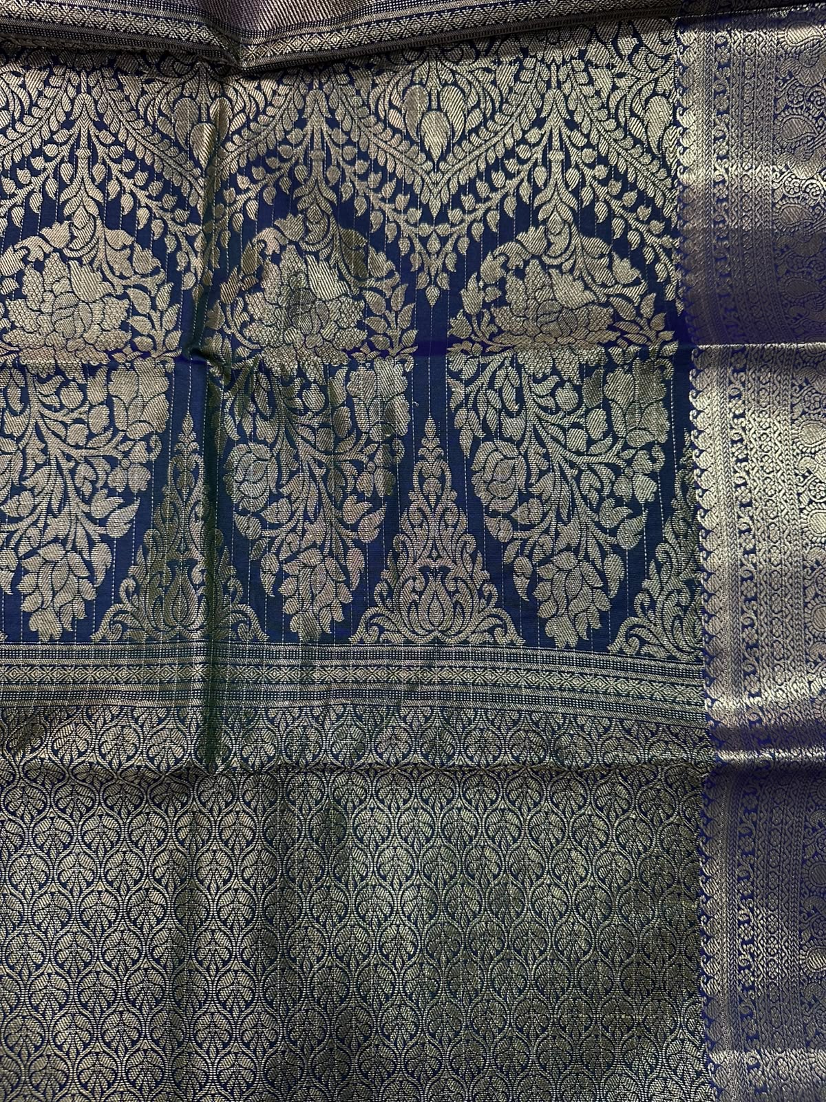 Magenta Kancheepuram Handloom Semi Silk Saree with Gold Zari Border